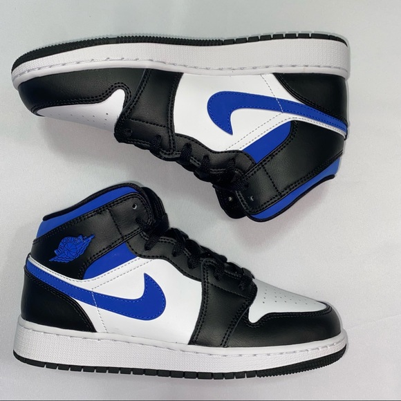 Nike Air Jordan 1 Mid GS Racer Blue 5Y 6.5W NEW - Picture 2 of 5
